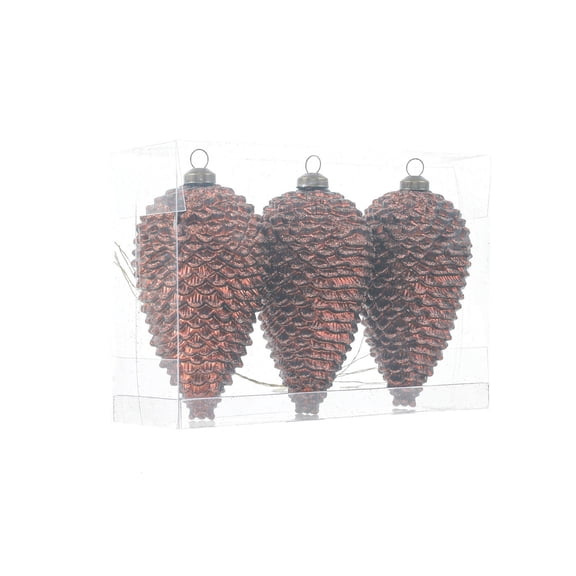FastXmas Christmas Pinecone Ornaments,Glittering Fall Hanging Pine Cone Painted Ornaments Glitter Xmas Hanging Ornaments for ChristmasTree DIY Crafts Fall Thanksgiving Day Decoration(3 PCS)