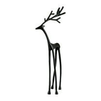 FastXmas Christmas Reindeer Statue Ornaments,Plastic Stand Reindeer Tabletop Decoration,European-Style Imitation Reindeer Statue for Christmas,Office,Bookshelf TV Stand,Living Room Decor(8.6" Black)