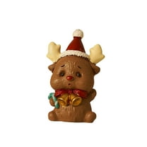 FastXmas Christmas Resin Figurines Tabletop Decoration,Mini Santa Claus/snowman/bear/Reindeer Shaped Resin Statue Desktop Ornament for Office,Desk,Table Decor Gift for Friends Birthday Party