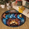 thumbnail image 1 of FastXmas Christmas Round Bathroom Shower Rug Washable Circle Bath Mat Non Slip Absorbent Bathtub Rug Front Door Mat Xmas Winter Decor Carpet for Entrance Kitchen Bedroom, 1 of 7