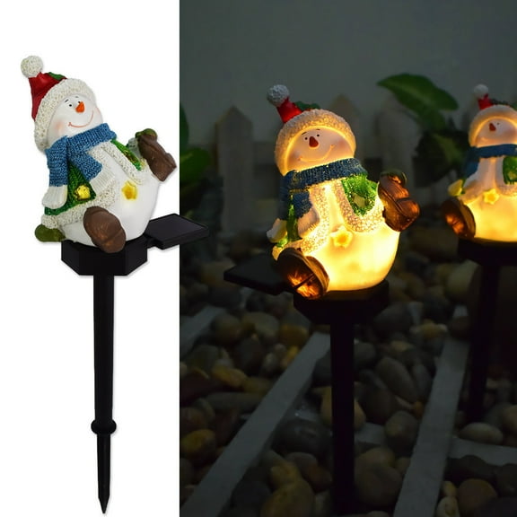 FastXmas Christmas Santa LED Stake Garden Lights,17.3" Powered By Solar Outdoor Santa Claus Stakes Lights LED,Waterproof Decorative Lamp Christmas Pathway Decorations for Xmas Patio Yard Garden Porch