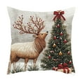 thumbnail image 1 of FastXmas Christmas Throw Pillow Cover,Christmas Theme Cushion Cover,Santa,Reindeer,Cottage Pattern Pillow Case Decor,Xmas cotton Pillow Covers for Throw Pillow,Sofa Couch Home Decor 17.7x17.7", 1 of 5