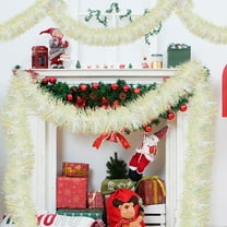 FastXmas Christmas Tinsel Garland Decorations 16.4FT Christmas Ribbon Glitter Metallic Twist Garland Hanging Tree Garlands for Xmas Birthday Party Indoor Outdoor Hanging Home Decor