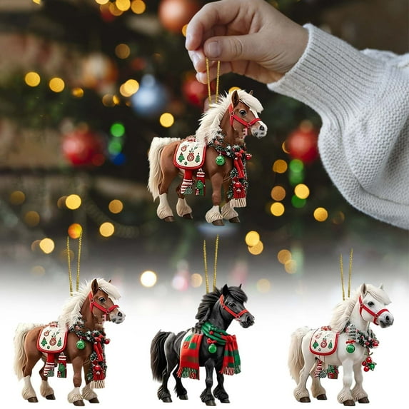 FastXmas Christmas Tree Acrylic Ornaments - Shatterproof Acrylic Car Hangings Pendant,2D-Falt Xmas Arcylic Sun Catcher with Rope Fix - Holiday Party Car Supplies, Gift for Friends and Family 3.15"