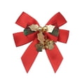 thumbnail image 1 of FastXmas Christmas Tree Bow with Bell Hanging Decor, 3.1 x 2.7 In Christmas Bowknot Ribbon Bows with Berries Velvet Bowknot Xmas Tree Hanging Ornaments Decor for Home Xmas Party Garden Decor, 1 of 5
