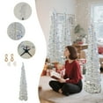 thumbnail image 1 of FastXmas Christmas Tree with LED Lights-59*12" Christmas Decorations Collapsible Artificial Tinsel Pencil Christmas Tree, Skinny Xmas Tree for Indoor Home Apartment Porch Holiday Party Decorations, 1 of 6