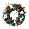 thumbnail image 1 of FastXmas Christmas Wreath Decoration 11.8" Red Berries Pine Cone with Leaves Christmas Style Garland Ornament Artificial Merry Xmas Wreaths Decor for Front Door Party Winter Holiday Thanksgiving Wall, 1 of 6