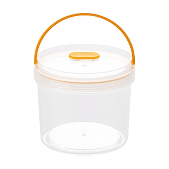FastXmas Clear Airtight Food Storage Container With Lid, Round Shape Food and Snacks Storage Bottle, Kitchen Pantry Organization Portable Leakproof Organizer For Kitchen Bedroom,0.9L