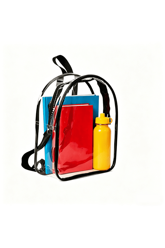 Clear Backpack,Heavy Duty Stadium Bag, Small Clear Backpack for Concerts,Works, Fast Security Check, Waterproof PVC Transparent Backpack with Adjustable Straps for Women Men(11.8*4*9.8 In)