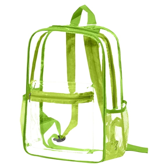 FastXmas Clear Backpack Transparent Heavy Duty Bag, Durable PVC Clear Sport Bags,Transparent backpack, Plastic Bookbags for College, Stadium,Security, Sporting(11x5.1x15 In)