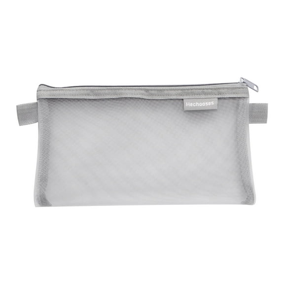 FastXmas Clear Exam Pencil Pouch, Clearly Visible Nylon Mesh Pencil Case with Zipper, Large Capacity Stationery Organizer Multi-Purpose Storage Bag Travel Makeup Bag