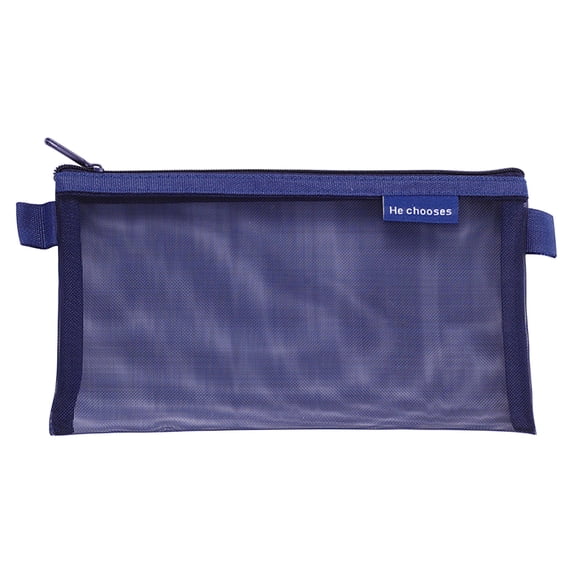 FastXmas Clear Exam Pencil Pouch, Clearly Visible Nylon Mesh Pencil Case with Zipper, Large Capacity Stationery Organizer Multi-Purpose Storage Bag Travel Makeup Bag