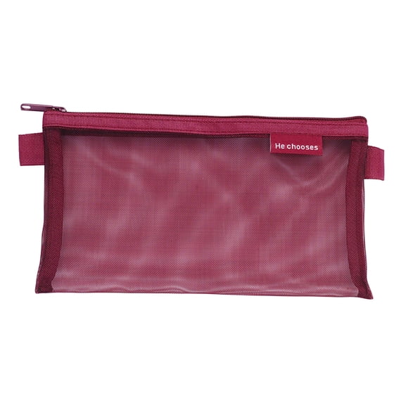 FastXmas Clear Exam Pencil Pouch, Clearly Visible Nylon Mesh Pencil Case with Zipper, Large Capacity Stationery Organizer Multi-Purpose Storage Bag Travel Makeup Bag