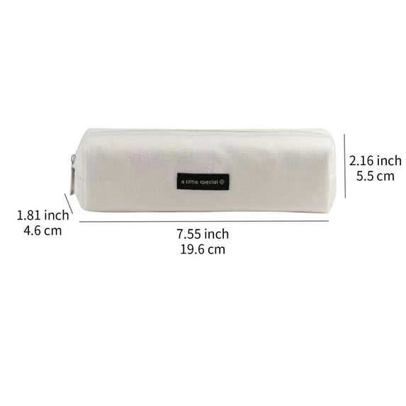 FastXmas Compact Pencil Case, Lightweight Solid Color Canvas Pencil Pouch with Zipper, Minimalist Stationery Organizer Aesthetic Thin and Slim Pen Holder Portable Stylish Travel Makeup Bag for Adult