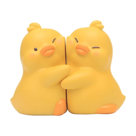 FastXmas Cute Hug Pet Decorative Book Ends, Unique Bookends to Hold Books Creative Resin Book Holder Stopper for Home Decor Bookshelf Office Desk Gift Decoration Anti-Slip 1 Pair, Yellow