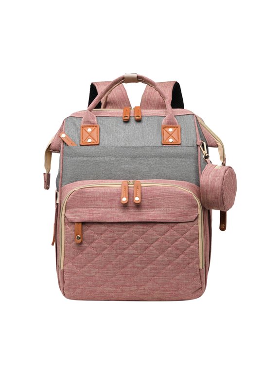 Diaper Bag Backpack, Large Capacity Baby Nappy Bag with Stroller Buckle & Small Bag, Water Resistant Multi-Pocket Mommy Bag with USB Charging Port Muti-Function Travel Backpack for Mom & Dad