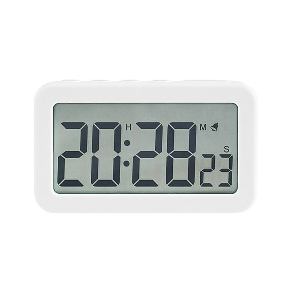 FastXmas Digital Alarm Clock, Minimalist Style Electronic Desktop Clock with Timing Function, Battery Operated 12/24H Switching Large LED Display Alarm Clock with Snooze Mode for Bedroom Office