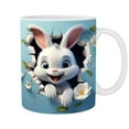 thumbnail image 1 of FastXmas Easter Cute Rabbit Broke the Wall Pattern Mug Cup Tea Cup, 350ml Cute Cartoon Bunny Handmade Figurine Mug Cup for Easter Gifts for Office Home School USe(M1), 1 of 1