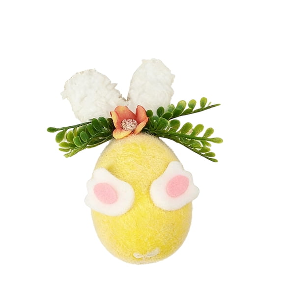 FastXmas Easter Egg Hanging Decoration - a Plush Cool Rabbit Ornaments, Spring Plastic Hanging Egg Ornament for Tree Christmas Home Party DIY Craft Decoration (3.5*4.7 Inch)