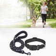 thumbnail image 1 of FastXmas Extended Reflective Dog Leash & Collar Set - 59" Long Lead & Adjustable Neck 11"-15.5" for Small Dogs Outdoor Walking,Black, 1 of 9