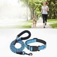 thumbnail image 1 of FastXmas Extended Reflective Dog Leash & Collar Set - 59" Long Lead & Adjustable Neck 11"-15.5" for Small Dogs Outdoor Walking,Blue, 1 of 9