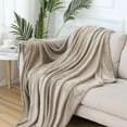 thumbnail image 1 of FastXmas Fleece Throw Blankets, 28"x39" Solid Color 300GSM Microfiber Flannel Blanket, Soft Lightweight Fluffy Warm Plush Blanket Textured Nap Blanket Machine Washable for Couch Sofa Bed Car, 1 of 6