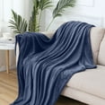 thumbnail image 1 of FastXmas Fleece Throw Blankets, 28"x39" Solid Color 300GSM Microfiber Flannel Blanket, Soft Lightweight Fluffy Warm Plush Blanket Textured Nap Blanket Machine Washable for Couch Sofa Bed Car, 1 of 6