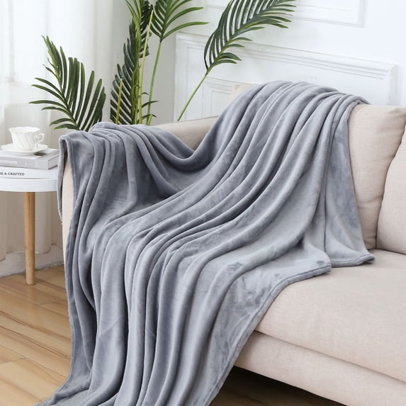 FastXmas Fleece Throw Blankets, 28"x39" Solid Color 300GSM Microfiber Flannel Blanket, Soft Lightweight Fluffy Warm Plush Blanket Textured Nap Blanket Machine Washable for Couch Sofa Bed Car