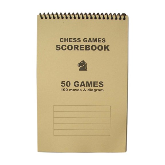 FastXmas Generic Premium Chess Notation Scorebook 5.5*8.5 Inch 50 Games with 100 Moves, Up - and - Down Flipping Style Chess Notation Book Sheet Compartment, Inspiring Inner Score Sheet Design