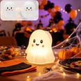 thumbnail image 1 of FastXmas Halloween Decoration, Cute Ghost Night Light Ornament, Cute Silicone Ghost Lamp, Rechargeable, Halloween Gifts, for Home Bedroom Table Desktop Decor(4.1 x 4.3 Inch), 1 of 8