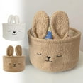 thumbnail image 1 of FastXmas Happy Easter Bunny Basket for Girls and Boys, Long Ears Bags, Large Capacity Easter Gift Snacks Basket, Cute Rabbit Bags for Easter Gift Storage(9.8*5.9 Inch), 1 of 6