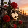 thumbnail image 1 of FastXmas Heart-Shaped Small Padlock Valentine's Day Gift,Locking With Key for Couple, Love Heart Lock for Valentine's Day Gift for Couples(1.2 x 1.5 Inches), 1 of 6