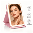 thumbnail image 1 of FastXmas LED Makeup Mirror With Light Folding Vanity, Rechargeable Mirror, Portable Makeup Mirror with Light for Indoor Outdoor Travel Work and Dormitory Use, 1 of 6