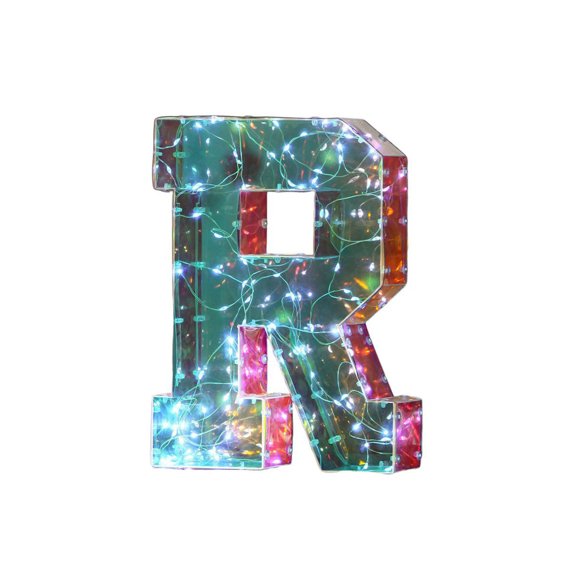 FastXmas LED Marquee Letter Lights Light Up Letters Alphabet Letter Sign Battery Powered for Night Light Birthday Party Wedding Gifts Home Bar Christmas Decoration(R)