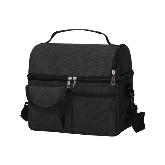 FastXmas Lunch Bag for Women & Men, Large Capacity Double Deck Insulated Lunch Box with Shoulder Strap, Leakproof Reusable Lunch Tote Bag Waterproof Lightweight Cooler Bag for Work Picnic Camping