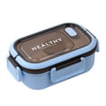 thumbnail image 1 of FastXmas Lunch Box, Portable 2-Tier Bento Box 1.2L - Divided Lunch Container with Handle & Microwave Safe Design for Office and Home(Blue), 1 of 5