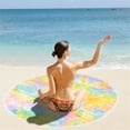 thumbnail image 1 of FastXmas Microfiber Round Beach Towel, 61" Colorful Tie Dye Double-Sided Beach Blanket with Tassels, Sand Free Lightweight Circle Bath Towels Quick Dry Water Absorbent Pool Towel Soft Picnic Mat, 1 of 4