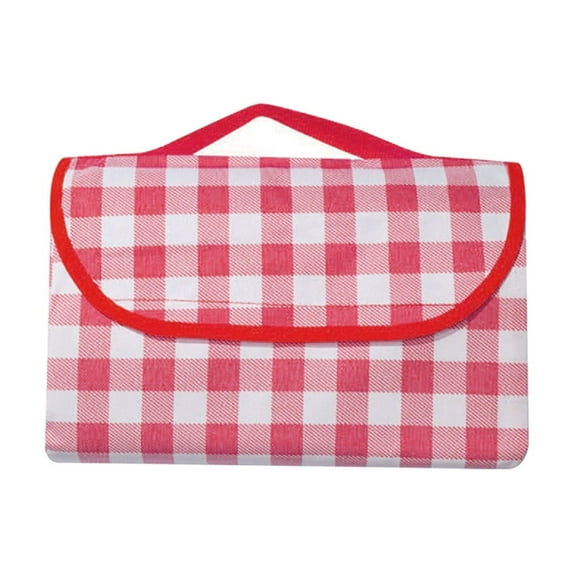 FastXmas Outdoor Picnic Blanket, Buffalo Plaid 5-Layer Oxford Cloth Camping Mat with Carry Strap, Waterproof Foldable Thicken Beach Blanket Potable Lightweight Picnic Mat for Travel Hiking(79"x79")