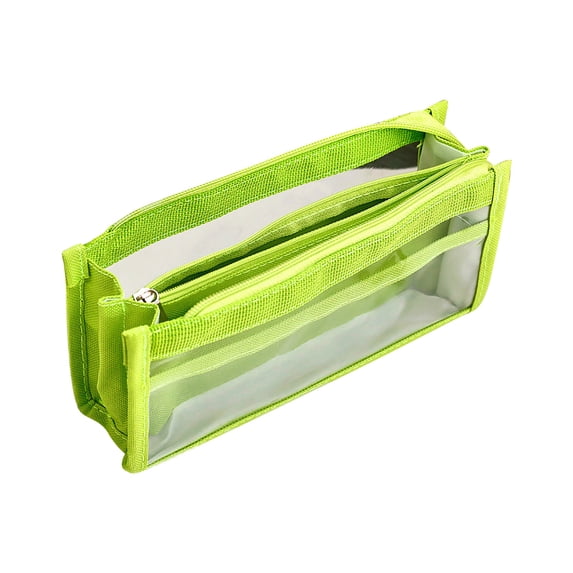 FastXmas Pencil Box, Portable Multi-Layer Pencil Case Organizer with Clear Window- Large Capacity Pencil Case with Compartments - Cute Pencil Pouch(Green)