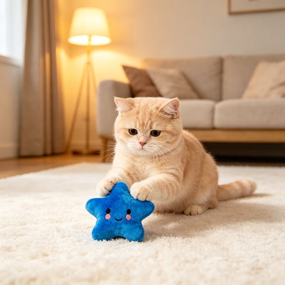FastXmas Pet Bite Squeaky Toys Smile Star Cute Stuffed Toys for Dogs Biting BB Sound Chew Squeaker Star Shape Plush Toy for Cats & Small Animals Exercise Entertainment (Star)
