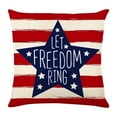 thumbnail image 1 of FastXmas Pillow Covers, 4th of July Pillow Cases, US Blue Red and White Patriotic Pillow Cover, Machine Washable Double Printed for Home Sofa Living Room Decor, 18x 18 Inch, 1 of 5
