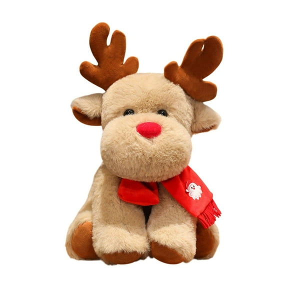 FastXmas Plush Pillow Christmas Doll Toy Stuffed Plush Cushion Doll Throw Pillow Reindeer Snowman Christmas Tree Plush Sleeping Pillow Stuffed Cushion Bedroom Home Decor Christmas Party Supplies