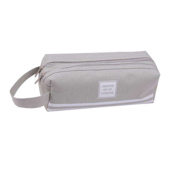 FastXmas Portable Pencil Case with Handle, Minimalist Large Capacity with Zipper Organizer Storage Pouch Pen Bag with 2 Compartments Cosmetic Bags For All Students(7.6 * 3 Inch)