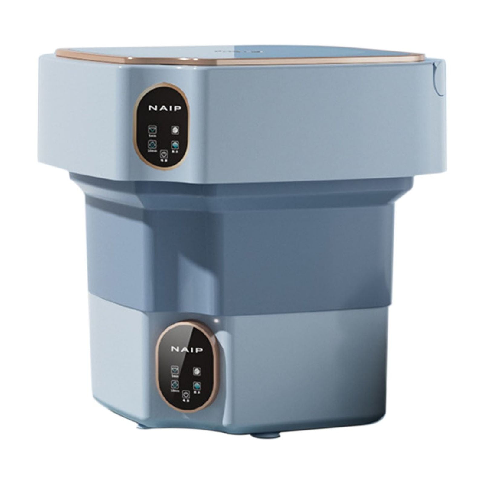 FastXmas Portable Washing Machine, 18L Large Capacity Laundry Washer with Blue Light, Foldable Automatic Washing Machine with Spin Dryer 4 Modes Deep Cleaning for Underwear, Baby Clothes, Sock