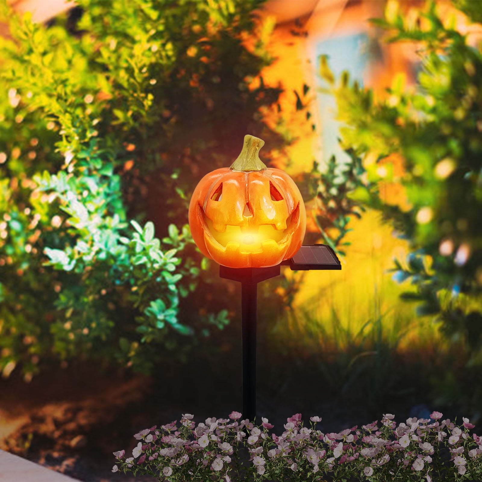 FastXmas Pumpkin Pathway Solar Lights Outdoor, Halloween Decorations 16 ...