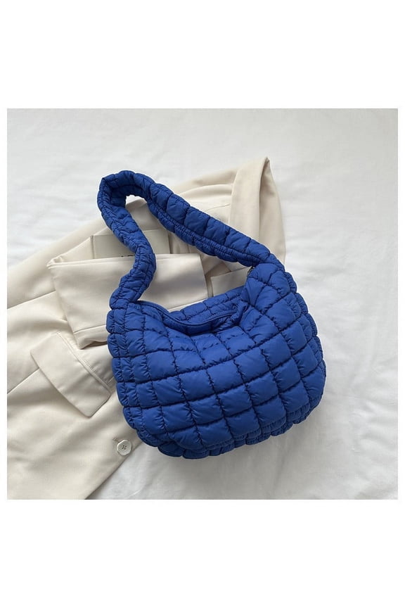 Quilted Puffer Crossbody Shoulder Bag,7.9 x 3.9 Inch Tote Bag Purse Puffy Bag,Soft and Lightweight Nylon Bag,Hobo Bag,Puffer Durable Carryall Bag for Women Girl and Boy Portable Bag