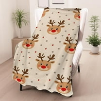 FastXmas Red Christmas Throw Flannel Blanket Super Soft Flannel Fleece Blanket for Bed Sofa Couch Thick Winter Holiday Warm Cozy Christmas Decorative Blanket