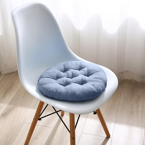 FastXmas Round Seat Cushion, 17.7 inch Solid Color Thicken Plush Tatami Floor Pillow, Soft Comfy Cotton Filled Textured Chair Seat Pad Non-Slip Large Meditation Cushion for Living Room Office