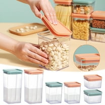 FastXmas Sealed Clear Storage Tank,Large Plastic Bulk Food Storage Containers with Lids for Flour, Sugar, Nut, Rice, Cereal, Noodles - Leakproof, BPA-Free Plastic Canisters for Kitchen(3.5x4.7 In)