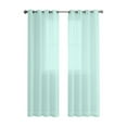 thumbnail image 1 of FastXmas Sheer Curtains 98.5 Inches Long, Light Filtering Solid Color Window Translucent Curtain Panels, Elegant Rod Pocket Curtains Drapes for Living Room Bedroom, 2 Panels, 39" W x 98.5" L,Blue, 1 of 7